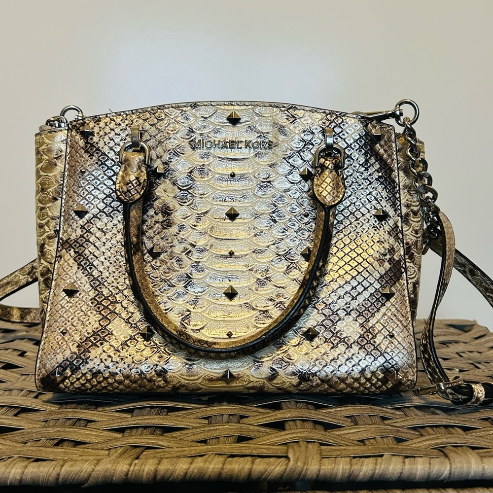 Michael Kors Gold Snake Print Bag